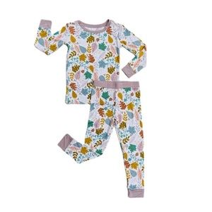 Little Sleepies Dusty Mauve Fall Leaves 2 Piece Set